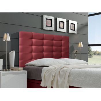 Cabecero Cama Montana Largo Tapizado Polipiel Primera Calidad Largo Rojo 150x125 Cm