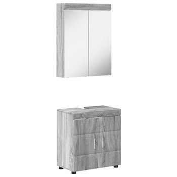 Juego De Muebles De Baño Tulum 2 Uds. Gris Sonoma Vidaxl