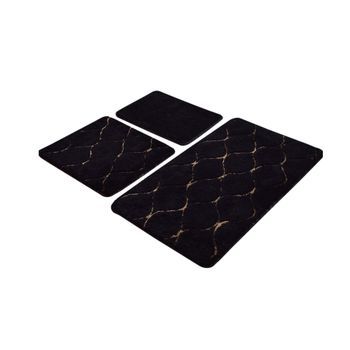 Alfombra De Baño Set (3 Piezas) İnfinitiy Oro Negro