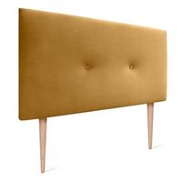 dhome cabecero de terciopelo liso con botones 90x105 con patas camas 8090 - mostaza