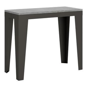 Consola Extensible 90x40/196 Cm Flame Small Evolution Cemento Estructura Antracita