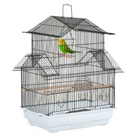pawhut pawhut  jaula para pajaros de acero pajarera con bandeja extraible y 2 comederos pinzones periquitos 505x41x63 cm blanco