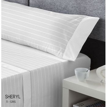 Juego De 3 Piezas Franela - M/sheryl Gris Cama De 105 ( 1 Almohada)