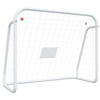 Portería De Fútbol Con Red Acero Y Poliéster Blanco 125x96x60cm Vidaxl