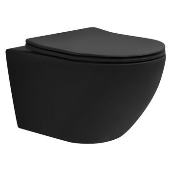 Inodoro Suspendido Sin Descarga 52x36x34 Cm Cerámica Negra Ml-design