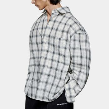MKI MIYUKI ZOKU Box Cotton-Seersucker Dress Shirt - S