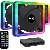 aerocool edge 14 pro argb pack 3 ventiladores 140mm  h66f hub  control remoto