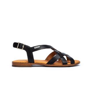 Pikolinos para mujer. W0X-0556ST Sandalias de piel Algar negro (39), 1 a 3cm, Hebilla, Casual