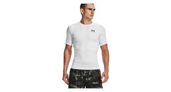 Camiseta de compresion de manga corta under armour heatgear blanca