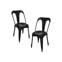 pack 2 sillas ulix de acero reforzado 843736 cm - negro