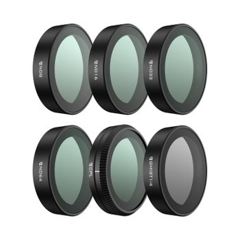 Freewell - Kit de 6 filtros para lente ultra gran angular Insta360 Luna, incluye filtros ND8, ND16, ND32, ND64, CPL y Glow Mist 1/4
