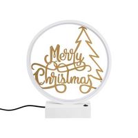 lampara de mesa xmas10 oro blanco metal diametro 30x30 cm