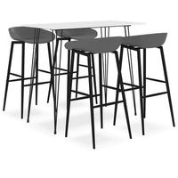 mesa alta y taburetes de bar 5 piezas blanco y gris vidaxl