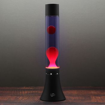 MODERN Blob Lamp - Black Lava Lamp 14.5" - Red/Purple