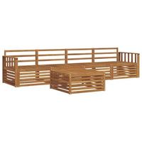 conjunto de sofas de exterior 5 piezas  mueble de jardin natural
