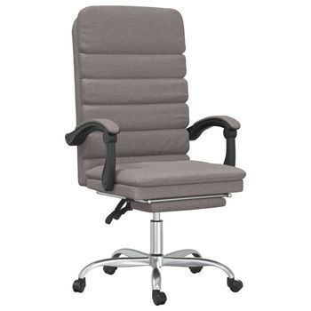 Silla De Oficina Reclinable Con Masaje Tela Gris Taupé Vidaxl