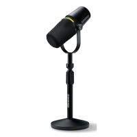 shure mv7 microfono dinamico para podcast con soporte de sobremesa xlrusb negro