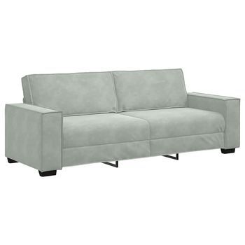 Sofá De 3 Plazas Terciopelo Gris Claro 220x78x84 Cm Vidaxl