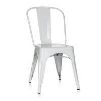 silla de metal sin apoyabrazos blanco