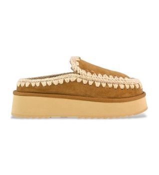 Mou para mujer. MU.FW681004A Zuecos de piel Clog Eskimo Platform marrón (41), más de 10cm, Ninguno, Casual