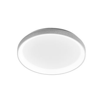 Krizia - Plafón Led Regulable 38w 3000k - Luz Cálida 3300lm, Difusor Opal, Marco Blanco Satinado, Ip20, D.27 Cm, Diseño Moderno