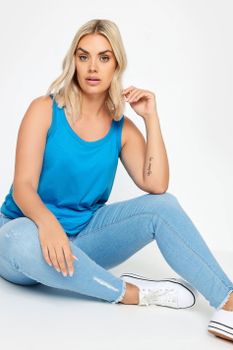 Yours Top Azul De Tirantes, Mujer Curvy Y Tallas Grandes, Yours