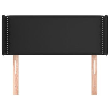 Cabecero Cama Mueble De Dormitorio De Cuero Sintético 103 X 16 X 78/88 Cm Negro M02_0006482