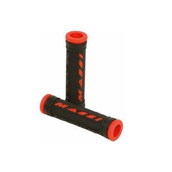 Puños De Bicicleta De Doble Densidad En Negro/Rojo 48794