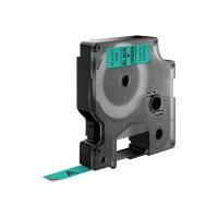 etiquetas d1 dymo poliester negro sobre verde 9mm x 7m resistentes agua y uv