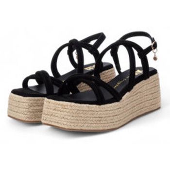 Xti Deportivas Moda sandalia antelina tiras paralelas con cuña yute para mujer