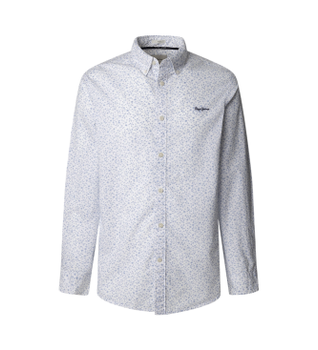 Pepe Jeans para hombre. PM308826 Camisa Anson blanco (XXL), Casual, Algodón, Manga larga