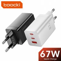 cargador usb c toocki 67w gan carga rapida qc40 pd 30 cargador tipo c para iphone 14 13 12 pro ipad xiaomi samsung huawei tabletas