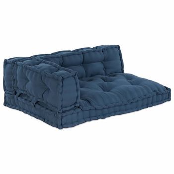Cojín Para Sofá Pallet 3 Uds. Tela Añil 120 X 80 X 38 Cm Vidaxl