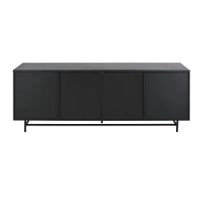 aparador bajo de metal negro mate de 170 cm