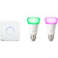 philips hue hue white  colour ambience smart lighting starter kit with bridge - e27 white