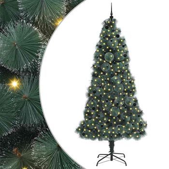 Árbol De Navidad | Decoraciones De Navidad Artificial Preiluminado Con Set De Bolas Verde