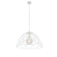 lampara de arana pagoda en hierro lacado en blanco con dec lampara efecto shabby chic con cable electrico regulable 1 luz 132 o45 bl298-s1-bco