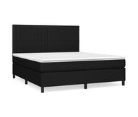 cama box spring con colchon tela negro 160x200 cm rayas verticales