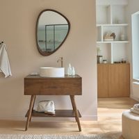 mueble de lavabo doble de mindi macizo 80 cm