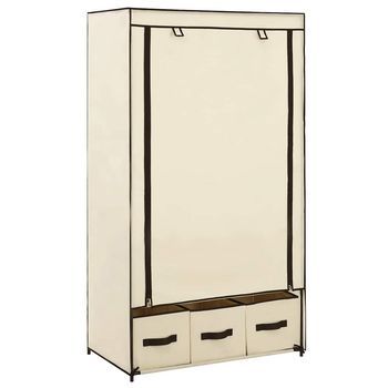 Armario De Tela Color Crema 87x49x159 Cm Vidaxl