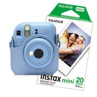 fujifilm instax mini 12 camara instantanea azul  pack funda  20 hojas de papel fotografico