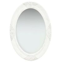 espejo de paredespejo de bano estilo barroco blanco 50x70 cm cfw303707