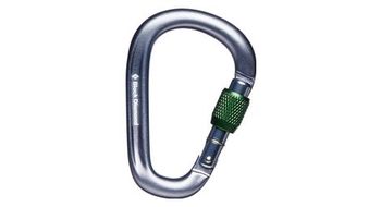 Black diamond pearlock screwgate carabiner grey