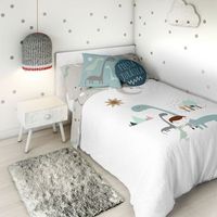 funda nordica reversible jurasic white 100 algodon cama 90