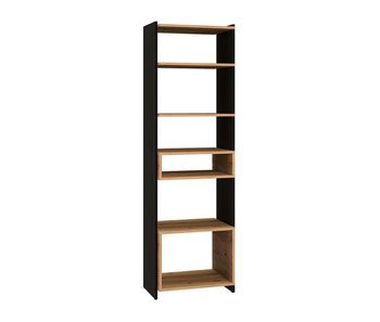 Librero columna 7 estantes tara madera y negro