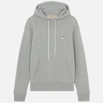 Maison Kitsuné Men's Grey Fox Head Patch Hoodie - Grey Melange - S