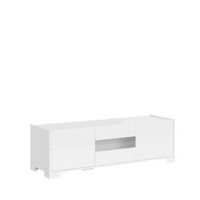 meuble de tv 3 puertas 130x40x40 cm riflesso blanco brillante