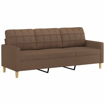 Sofá De 3 Plazas | Sofá De Salón | Sofá De Descanso De Tela Marrón 180 Cm