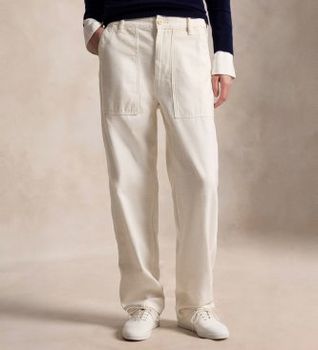 Polo Ralph Lauren para mujer. 211978634002 Pantalón Ricky beige claro (44), Casual, Algodón
