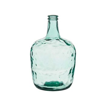 Botella Decorativa de Vidrio Verde con Textura Irregular, Florero de Vidrio Vintage para Flores Secas o Naturales, Jarrón de Vidrio Transparente Estilo Rústico para Decoración del Hogar